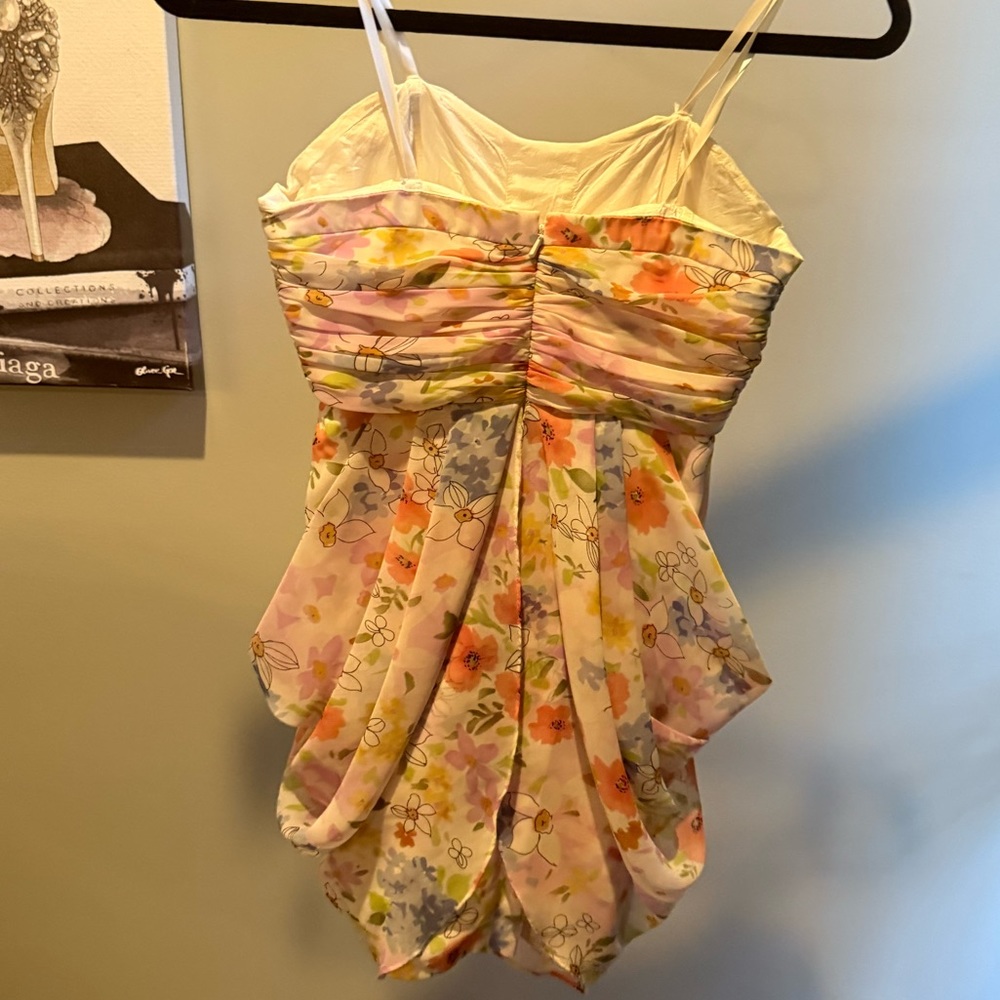 JILL STUART Floral Sweetheart Strapless Mini Dress with Ruffles Size 2/XS $228 - Picture 8 of 13